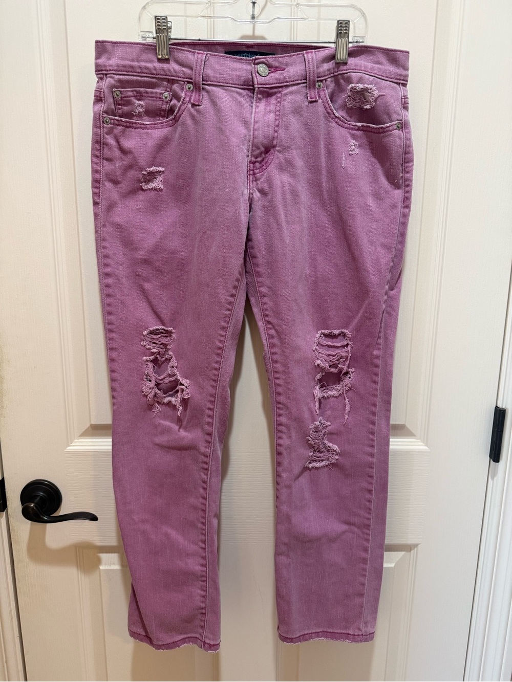 Levi's Mauve Distressed Boyfriend Jeans size 7
